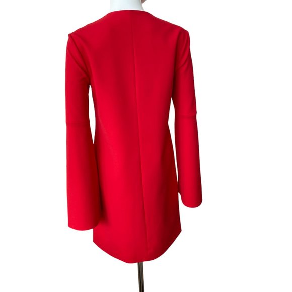 TIBI Long-Sleeve Structured RedCrepe Zip Dress from Bergdorf Goodman NWOT… - Picture 4 of 7